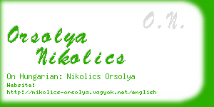 orsolya nikolics business card